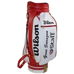 Gene Sarazen's Personal Wilson Red & White Golf Staff Full Size Golf Bag