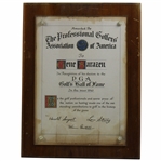 Gene Sarazens Personal 1940 PGA Hall Of Fame Induction Plaque