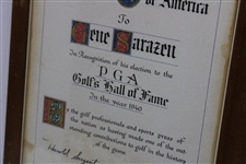 Gene Sarazen's Personal 1940 PGA Hall Of Fame Induction Plaque