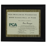 Gene Sarazens Personal 2005 Caddie Hall Of Fame PCA Worldwide Foundation Award Plaque