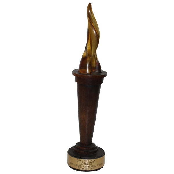 Gene Sarazen's Personal 1979 Italian American Sports Hall Of Fame Trophy