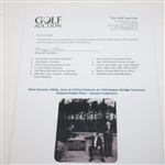 Gene Sarazen, Bobby Jones & Clifford Roberts at 1955 Masters Bridge Ceremony Original Kodak Photo - Sarazen Collection
