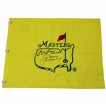 Jack Nicklaus & Gary Player Signed Undated Masters Flag w/Dates JSA ALOA