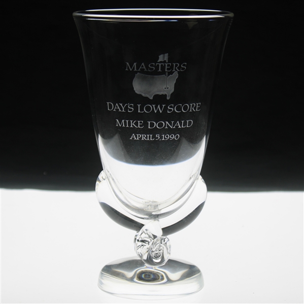 1990 Masters Low Score Crystal Trophy Vase Won by Mike Donald for Opening Round Record 64