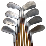 Robert T. Jones 1930s Matching Set Spalding Irons 2-9 Reg #187502 A 