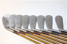 Robert T. Jones 1930's Matching Set Spalding Irons 2-9 Reg #187502 A 