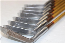 Robert T. Jones 1930's Matching Set Spalding Irons 2-9 Reg #187502 A 