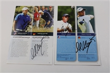 Mickelson, Spieth, Watson & 5 Others Signed 4 Magazine Bio Pages JSA ALOA