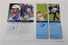 Mickelson, Spieth, Watson & 5 Others Signed 4 Magazine Bio Pages JSA ALOA