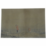 Late 1800’s Original Jumping Golfer at St. Andrews Water Color by Major Shortspoon aka F.P. Hopkins