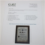 Gene Sarazen's Personal 1940 PGA Hall Of Fame Induction Plaque