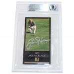 Jack Nicklaus Signed 97-98 GSV 1975 Masters Collection Jack Nicklaus Card Beckett Auto Grade 10 #00015869790