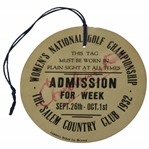 1932 USGA Womens Amateur Championship - Full Week Admission Badge.