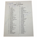 Nicklaus, Palmer, Miller & Weiskopf Signed 1973 Par 3 Contest Pairing Sheet JSA ALOA