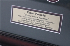 Tiger Woods Grand Slam Champion Photo & Pins Framed Display 