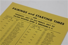 1948 Reading Open Pairing Sheet  - Berkshire C.C. Won by Ben Hogan