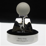 Champ Betsy King 1991 LPGA Corning Classic Steuben Glass Trophy