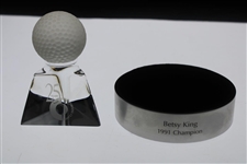 Champ Betsy King 1991 LPGA Corning Classic Steuben Glass Trophy