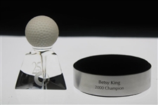 Champ Betsy King 2000 LPGA Corning Classic Steuben Glass Trophy