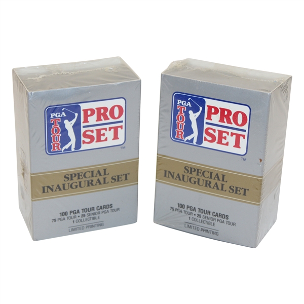 Two (2) Boxes of 100 PGA Tour Pro Set 1990 Special Inaugural Set Cards - Unopened