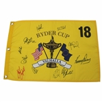 Mickelson And 10 Others Signed 2008 Ryder Cup at Valhalla Flag JSA ALOA
