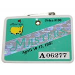 1997 Masters Tournament SERIES Badge #A06277 - Tiger Woods First Masters Win