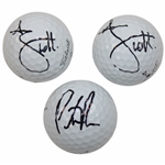 Adam Scott (2) & Patrick Reed Signed Personal Used Golf Balls JSA ALOA