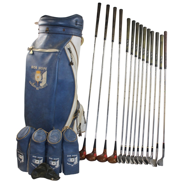 Bob Hope's Toney Penna Irons, Woods & Putter in 1980 Desert Classic Bag