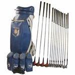 Bob Hopes Toney Penna Irons, Woods & Putter in 1980 Desert Classic Bag