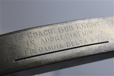 Ping Anser To Coach Bob Knight In Appreciation From Phi Gamma Delta 4-7-73