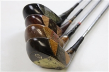 Four (4) Classic 2-Woods - Leo Diegel, Power Bilt & others