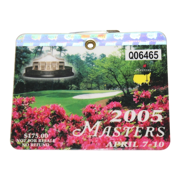 2005 Masters Tournament Series Badge #Q06465 - Tiger Woods Win