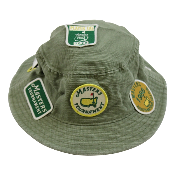 2020 Masters Tournament Patches Collage Olive Bucket Hat - Size L/XL