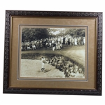Bobby Jones Chipping From Bunker W/ Crowd Watching Framed Photo 