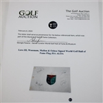 Love III, Woosnam, Mallon & Ochoa Signed World Golf Hall of Fame Flag JSA ALOA