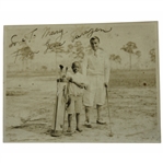 Gene Sarazen Signed Early Original Photo w/ Young Caddy - Sarazen Collection JSA ALOA
