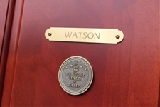 Tom Watson's Original World Golf Hall of Fame Cherry Wood Locker Door #56