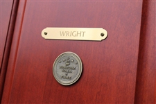 Mickey Wright's Original World Golf Hall of Fame Cherry Wood Locker Door #27