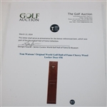 Tom Watson's Original World Golf Hall of Fame Cherry Wood Locker Door #56