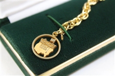 Augusta National Golf Club 10k Gold Charm Bracelet w/Velvet Box