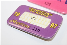 1997 Masters Media Badge #122 & Technician TV/Radio Badge #110 - Tiger Woods Win