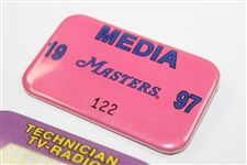 1997 Masters Media Badge #122 & Technician TV/Radio Badge #110 - Tiger Woods Win