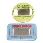 1986 Masters Concession Badge #87 & Gallery Official Badge #5 - Jack Nicklaus Win