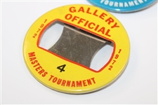1972 Masters Gallery Official Badge #4 & 1975 Gallery Official Badge #4 - Jack Nicklaus Win