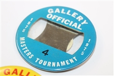 1972 Masters Gallery Official Badge #4 & 1975 Gallery Official Badge #4 - Jack Nicklaus Win