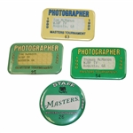 Four (4) Masters Tournament Staff & Photographer Badges - 1984, 1988, 1989 & 1990