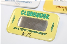 Four (4) Masters Tournament Clubhouse & Trophy Room Badges - 1987, 1992, 1993 & 1996