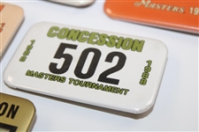 Seven (7) Masters Tournament Employee Badges - 1979, 1987-1988, 1991-1994