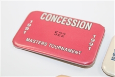 Seven (7) Masters Tournament Employee Badges - 1979, 1987-1988, 1991-1994