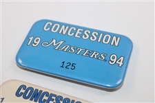 Seven (7) Masters Tournament Employee Badges - 1979, 1987-1988, 1991-1994